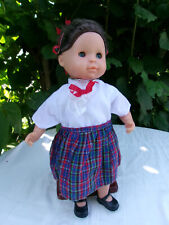 Ancien Vintage 1986  Poupée brune MATTEL INC 38 cm robe chaussures panty