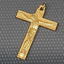 BIJOU / PENDENTIF CROIX RELIGIEUSE PLAQUE OR REF #50