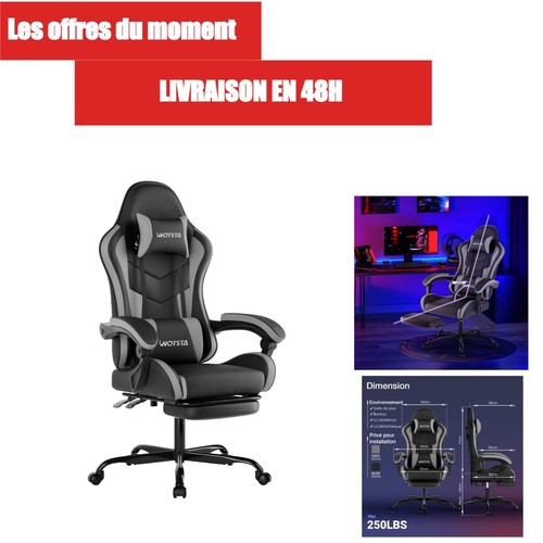 Chaise gaming ergonomique avec - chaise,
