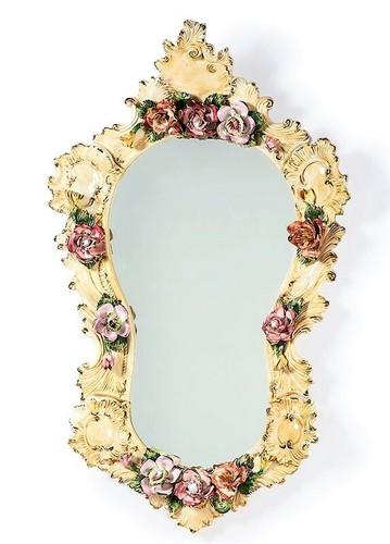 Miroir floral porcelaine - en,