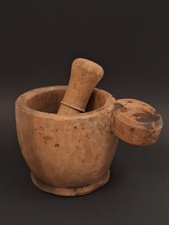 Mortier pilon bois art - pilon,