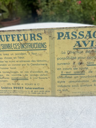 Ancienne plaque tôle bus - plaque, en
