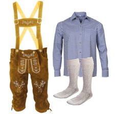 B Produits Ensemble Folk Homme Bavarois Pantalon Taille 46 Jusqu'À 62 Bleu