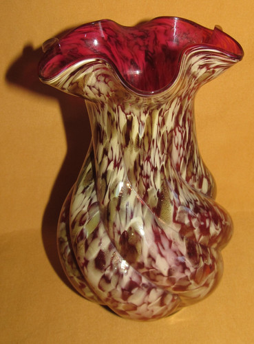 Vase verre soufflé 1900