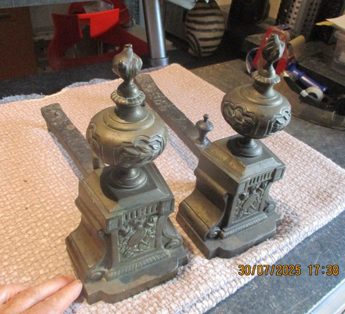 Paire anciens chenets de - chenets,