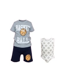 🏀👶 Ensemble Bébé 3 pièces Basket – Body, Tee & Short • 6 à 24 mois 💥🍼