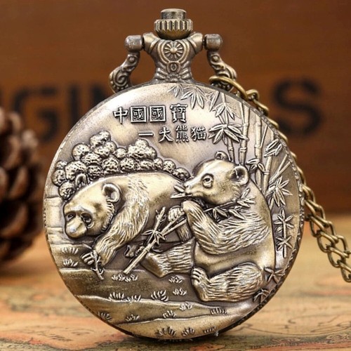 Montre gousset pandas chinois - montre,