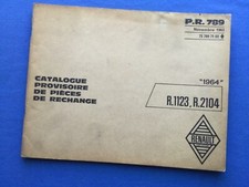 Catalogue provisoire pièces de rechange d’origine Renault R4 type R1123 R2104