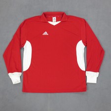 T-Shirt Football Vintage Y2K Adidas Homme L Rouge Manches Longues Polyester