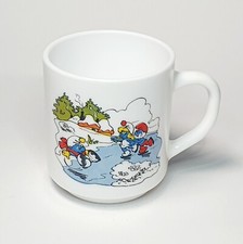 Ancien Mug Tasse Schtroumpfs Patins à Glace BENEDICTIN Arcopal Vintage BD Disney