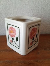 joli pot  porte crayons/ brosse a dents / coton tiges  Villeroy & Boch fleurs 
