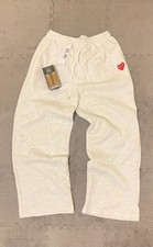 Unisex White Grey Wide Leg