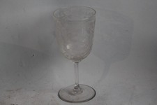 Ancien verre cristal gravé Fleurs alpines Forêt Noire Art Populaire (57251)