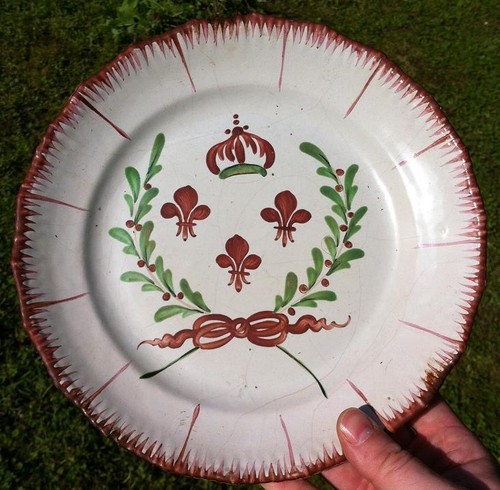 Assiette faience décor - , fleurs
