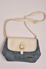 Ancien Sac à main  Blanc et Denim Vintage  TED LAPIDUS Années 80