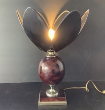 Lampe Le Dauphin Morgon Vintage Abat Jour Fleur France 