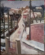 paysage  Neige huile Yvonne