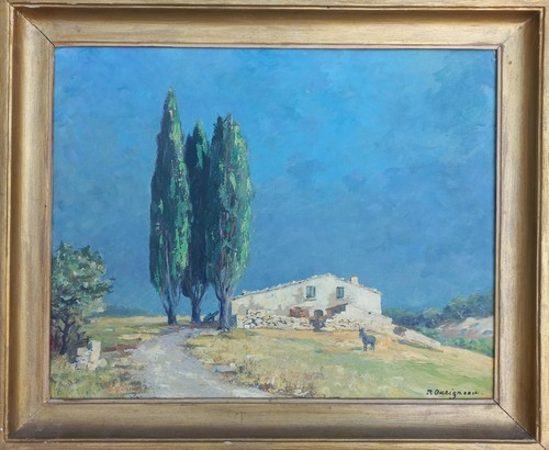 Tableau huile paysage provence - tableau,