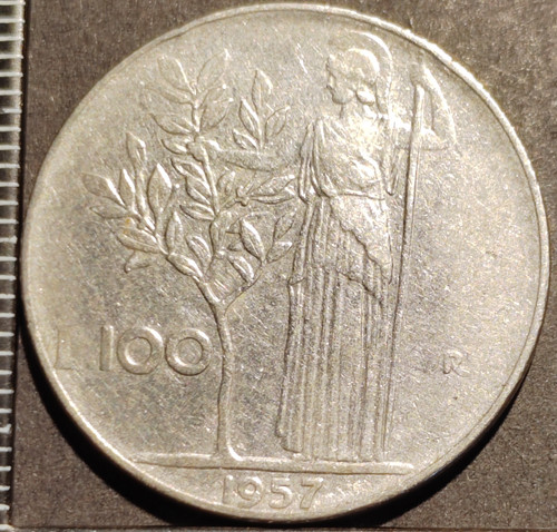 100 lire 1957 - 100,