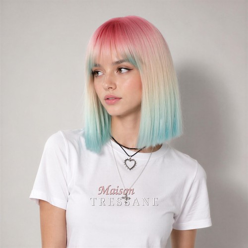 Perruque femme bleu blond - perruque, bob