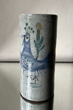 Vase rouleau à décor d'oiseau et de fleur - Gustave Reynaud, atelier Le Murier à