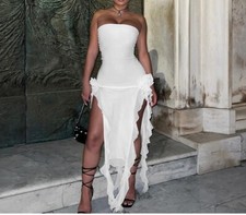 Robe bustier longue fendue