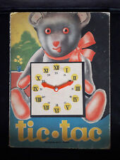 Livre pour enfants TIC-TAC horloge intacte, aiguilles rouges Ours BIAS 1949