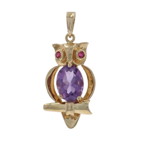 Pendentif hibou jaune - pendentif, or