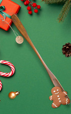 Bois Chausse-Pied Motif Fleur Chausse-Pied Foncé Braun Massif 70cm XXL