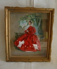 cadre bois sous-verre mode habillée sur fond peint main