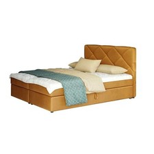 Lit Type Boxspring Kross Avec 2 Boîtes en Bancs, Double Bonell-Matratze + Topper