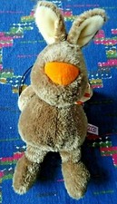 JB4 /  DOUDOU PELUCHE NICI LAPIN CHIEN MARRON BANDANA NEZ ORANGE TTBE