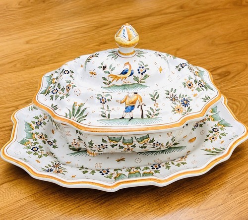 Soupière décor rouen - soupière, avec