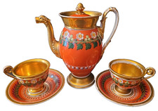 XIXe Service Thé Porcelaine