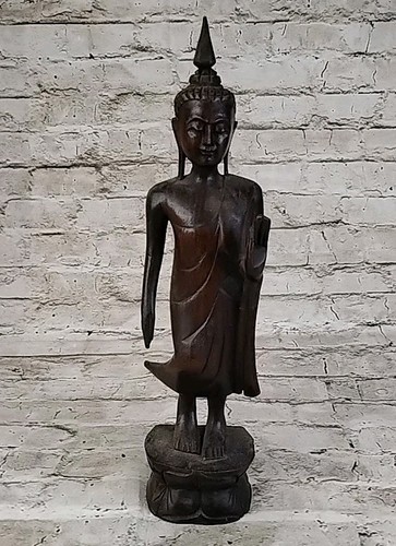 Antique wood carved standing - wood-carved,