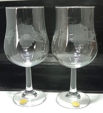 Coffret Grands Verres à Vin Décor Grappes de Raisin Taillé à la Main