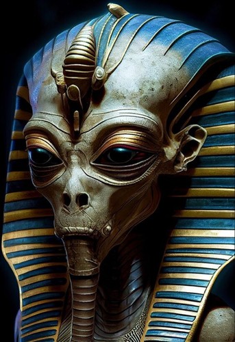 Plaque métal alien egypte - ,
