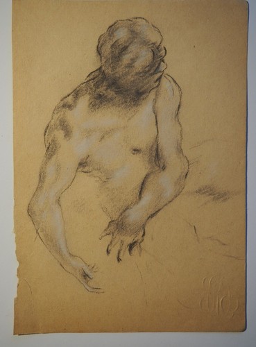 Dessin ancien pierre noire - pierre,