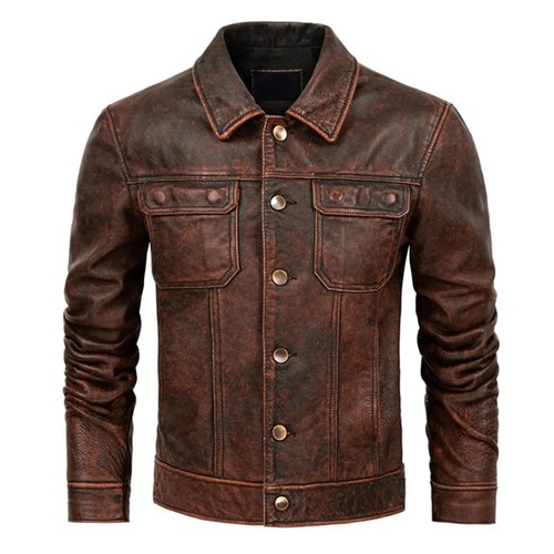 Veste cuir rouge bordeaux - veste,