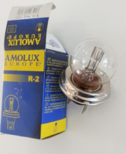 Ampoule de phare blanche code européen AMOLUX R2 Culot P45t 12V 45/40W