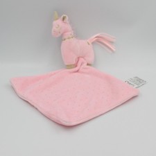 Doudou plat licorne rose