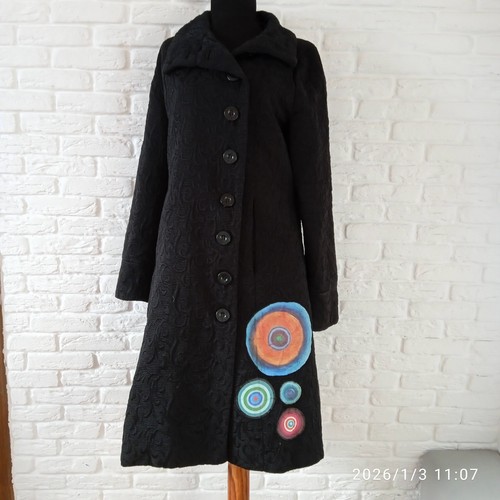 Elegant black coat - coat, desigual
