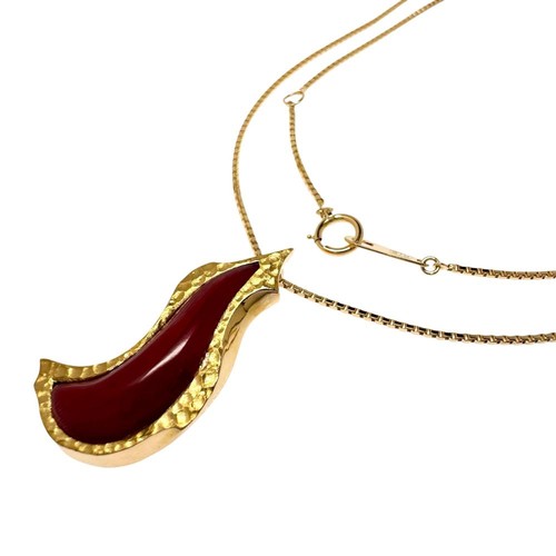 Collier corail rouge sang - , or
