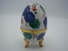 Objet Décoratif Vintage- Oeuf en Porcelaine sur Pieds Style Fabergé- Collection