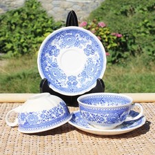 Paire de tasses à thé + soucoupes / faïence de Villeroy & Boch modèle Burgenland