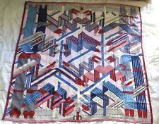 Hermes  CHale Shawl Cashmere silk   Sangles en Zig Zag  140 cm  Neuf