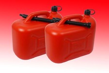 2x Jerrycan Plastique 20 Litre Réservoir pour Carburant Rouge Diesel Bidon