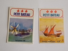 lot 2 stickers publicitaires Petit bateau 5 cm / 7 cm