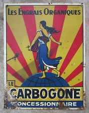 Plaque Tôle Le Carbogone Engrais organiques tôle Pub decor femme 1930