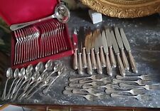 Christofle - Ménagère Complète modèle Perles 60 pièces + Louche  métal argenté